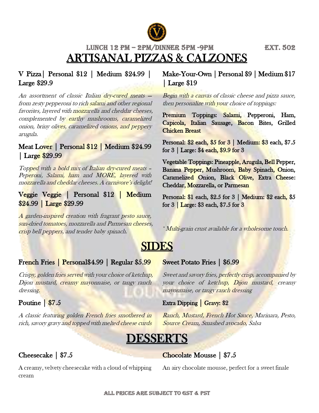 Menu Page 2